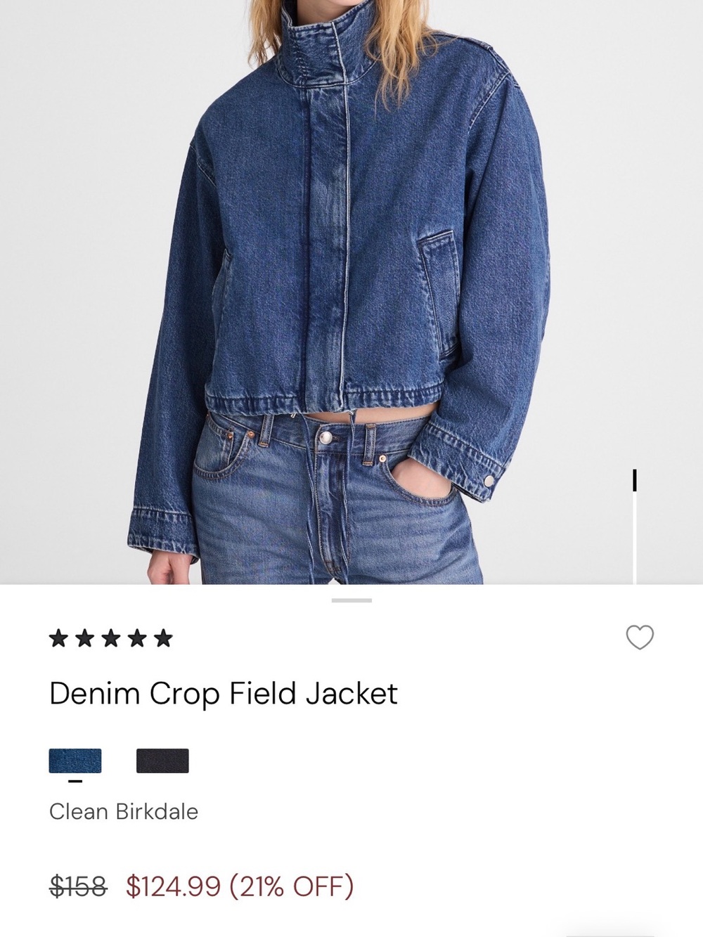 Madewell Blue Cropped Denim Jacket